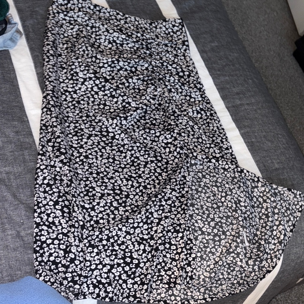 Floral Black and White Women's Skirt
